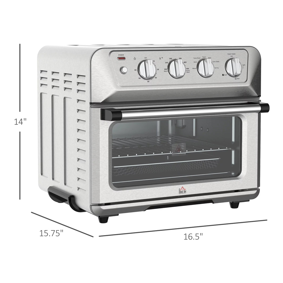 21QT 7-In-1 Convection Air Fryer Toaster Oven, 1800W Stainless Steel W458277