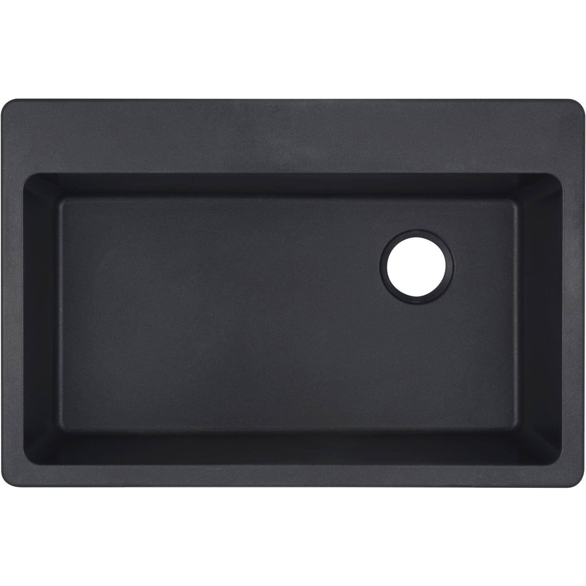 33" Undermount Single Basin Granite Composite Kitchen Sink Black N54997