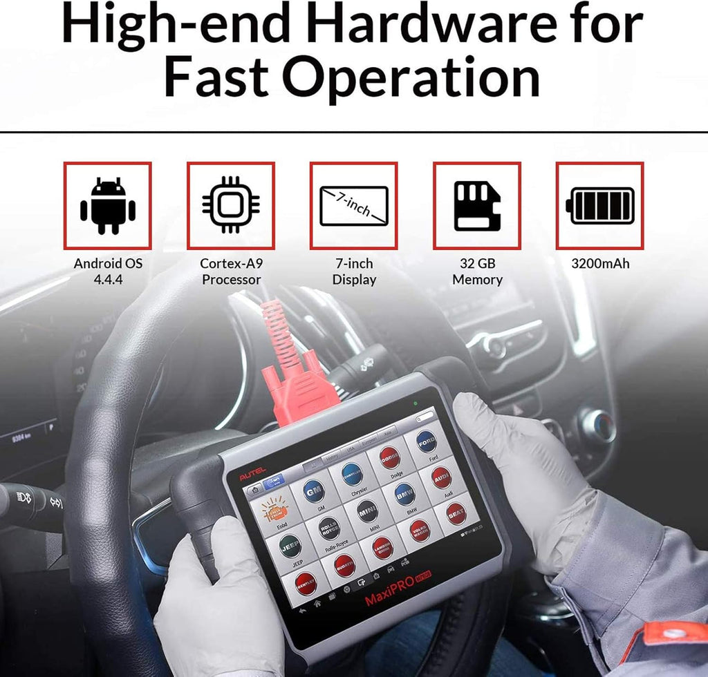 Autel MaxiPRO MP808 Automotive Diagnostic Scan Tool with All Systems Diagnoses, Bi-directional Control, 30+ Service Function, Key Coding and Injector Coding O584927