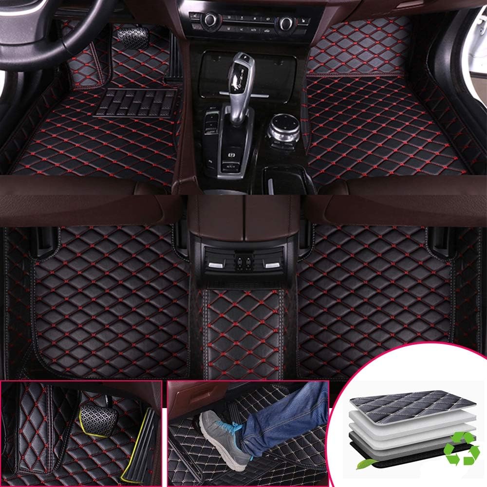 Black Beige Custom Car Floor Mats for Honda Civic U886