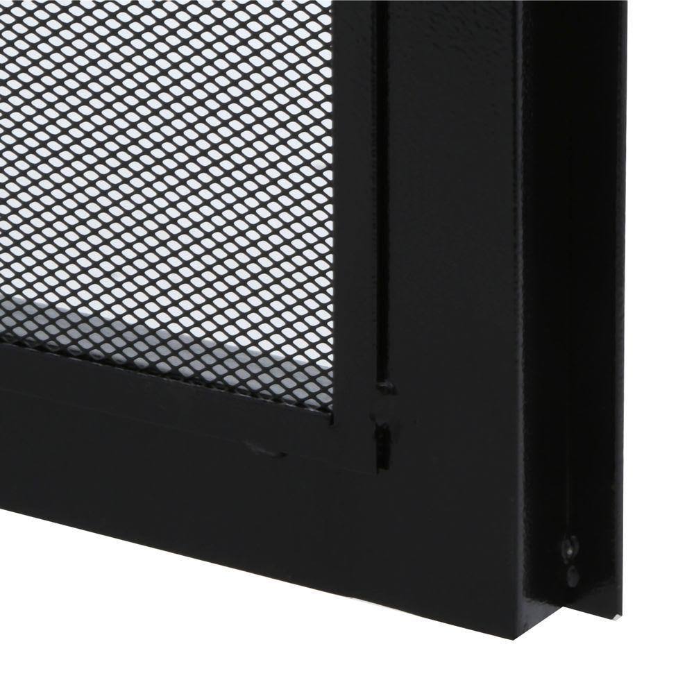 36 in. x 80 in. Black Steel Security Door with Expanded Metal Screen X850926