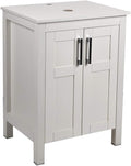 24 Inches White Single Bathroom Vanity Set with Top and 2-Door Cabinet S281