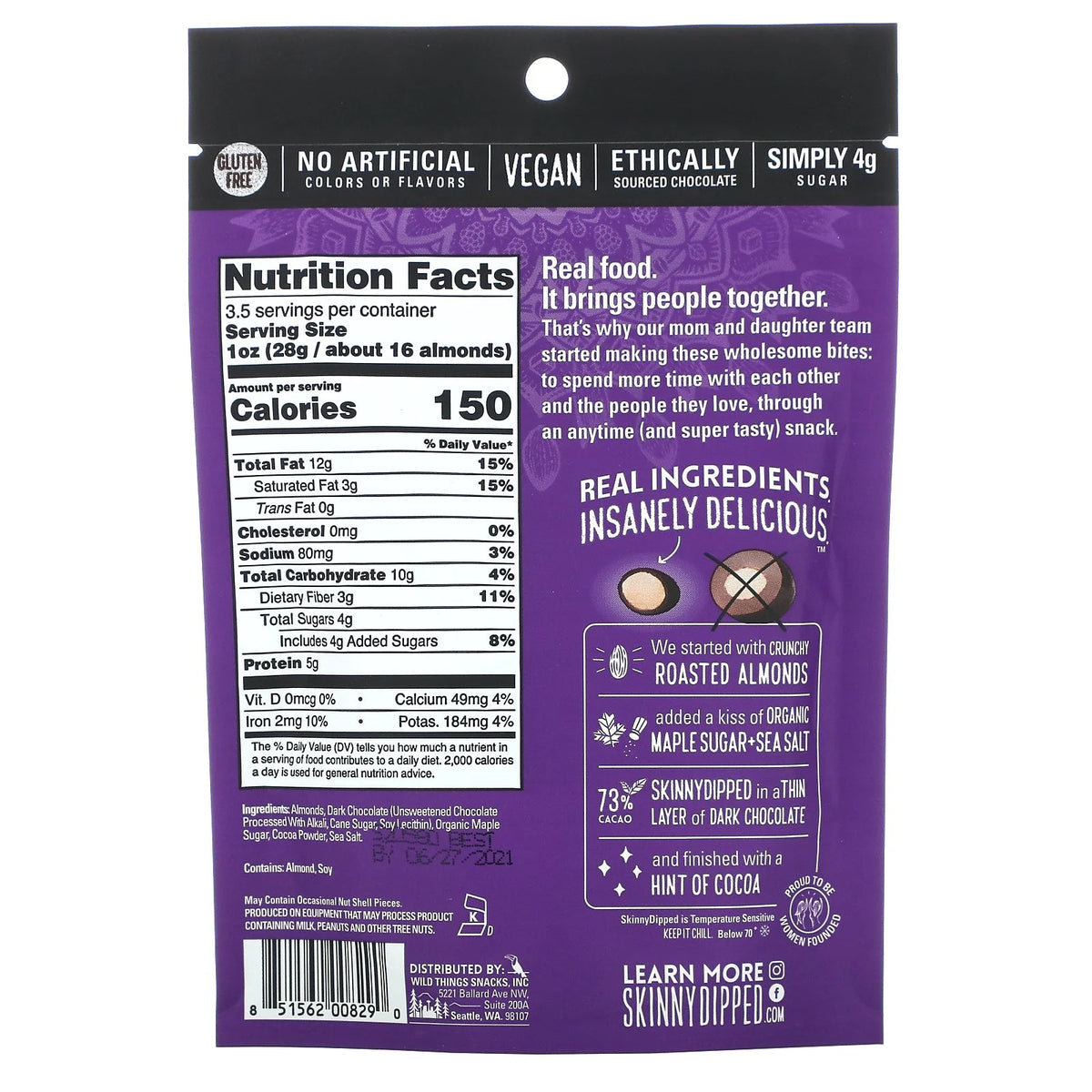 Super Dark + Sea Salt Almonds, 3.5 oz Pack of 3 A904656