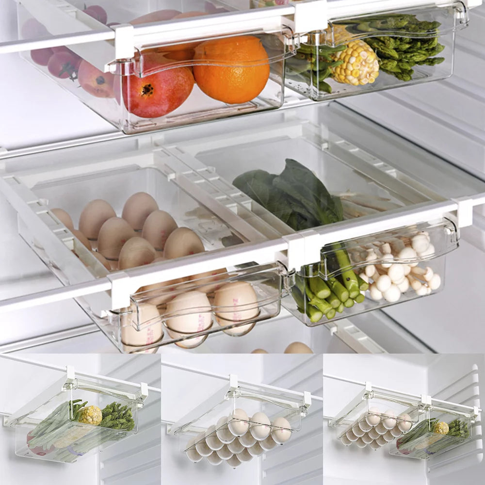 Transparent Refrigerator Egg Tray with Handle Y60973