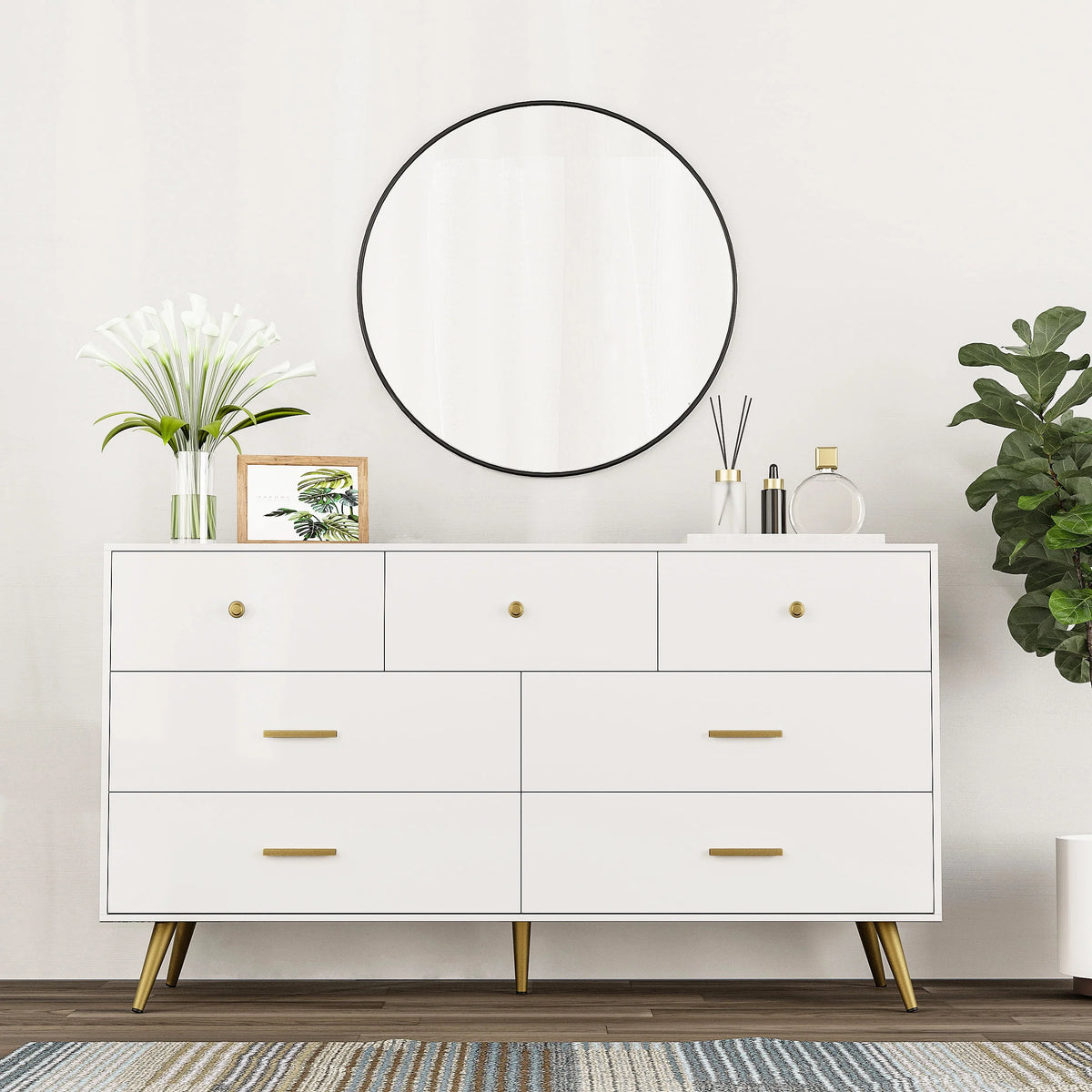 White 6 Drawer Dresser A475426