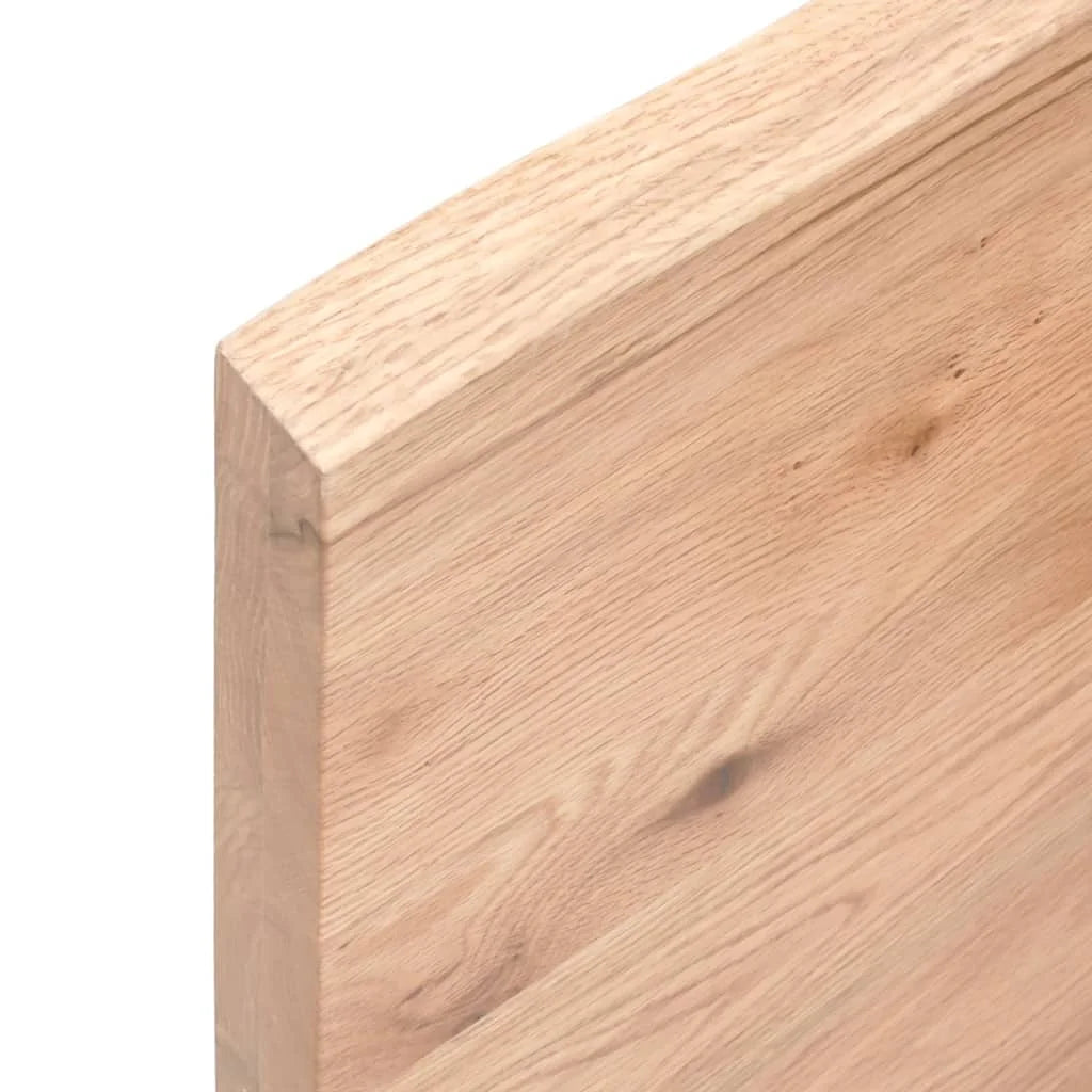 Solid Oak Wood Table Light Brown Live Edge 6.7x19.7x1.6 Inches Z663