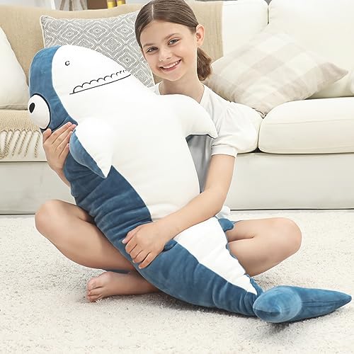 Blue 32” Shark Plush Stuffed Animal M3000