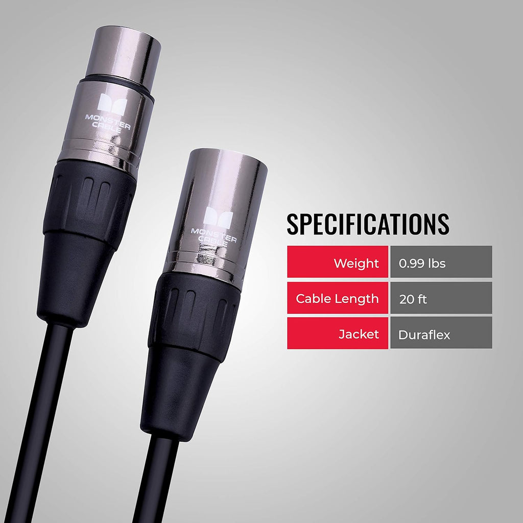 20 ft Silver Contact XLR Microphone Cable Pack of 2 L5663