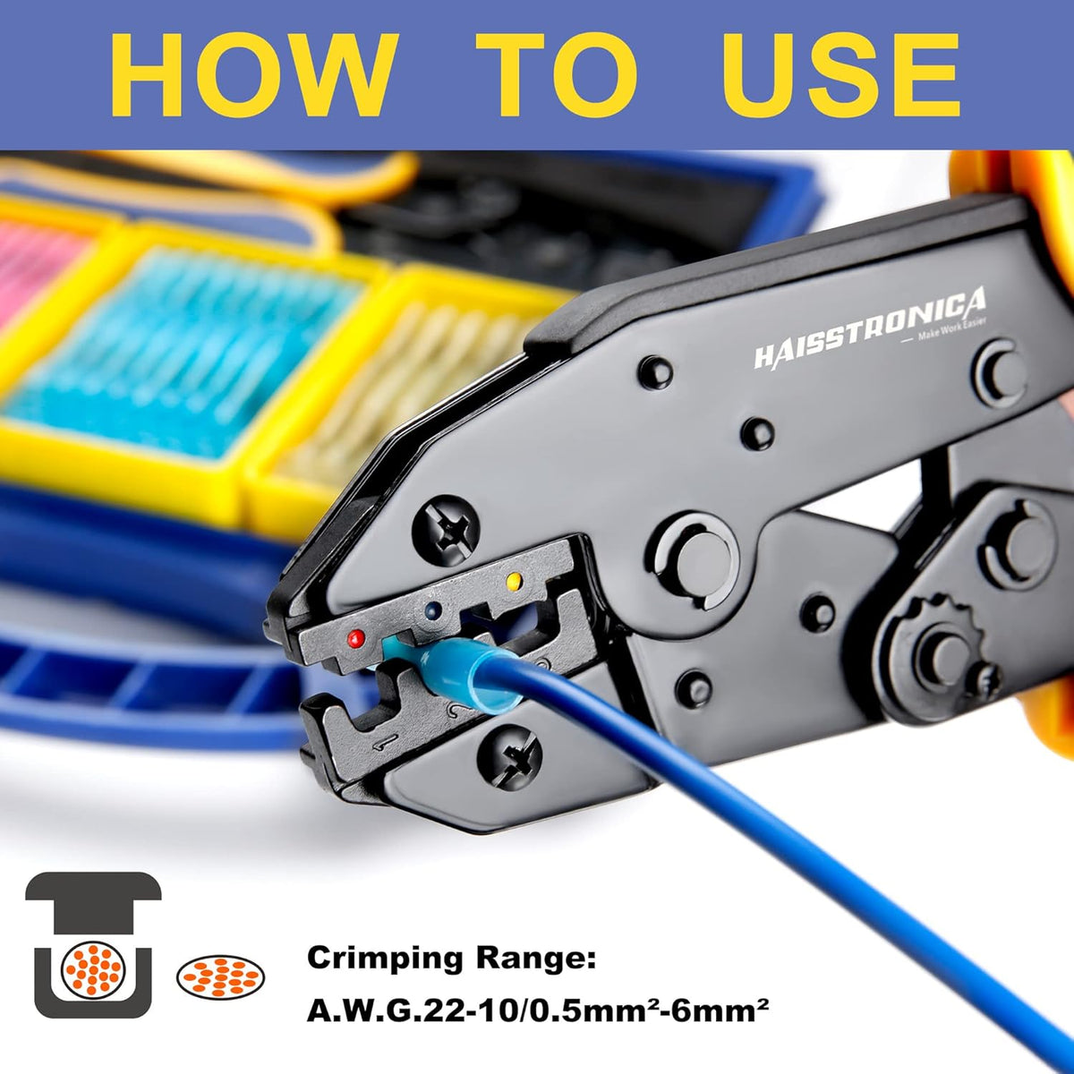 330PCS Heat Shrink Butt Connectors Set, AWG 22-10 Marine Grade Waterproof Butt Splice Connectors with Crimping Tool G20911