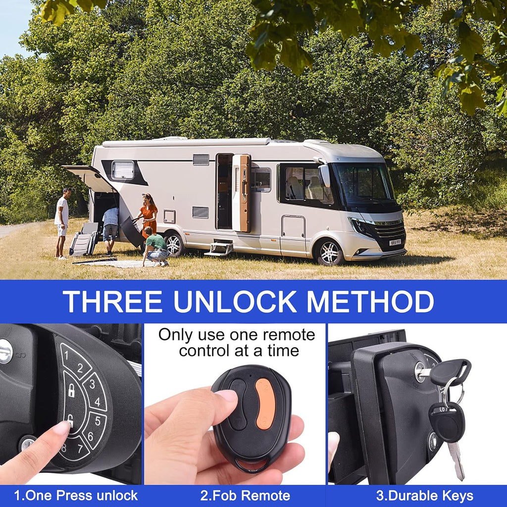 RV Keyless Entry Door Lock with Backlit Keypad and Install Tools V229