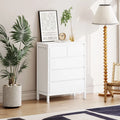 White 4-Tier 5-Drawer MDF Storage Cabinet B104