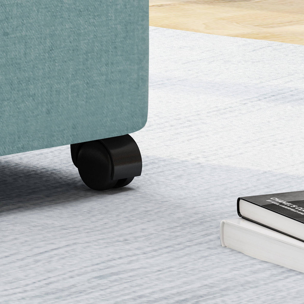Blue Fabric File Storage Ottoman J54877