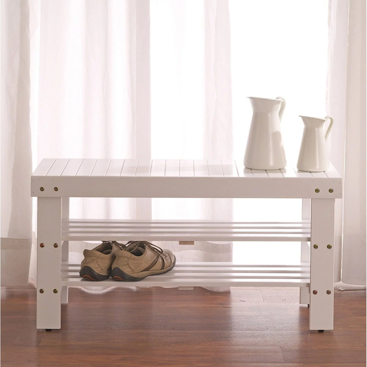 Solid Wood Storage Shoe Bench P3129