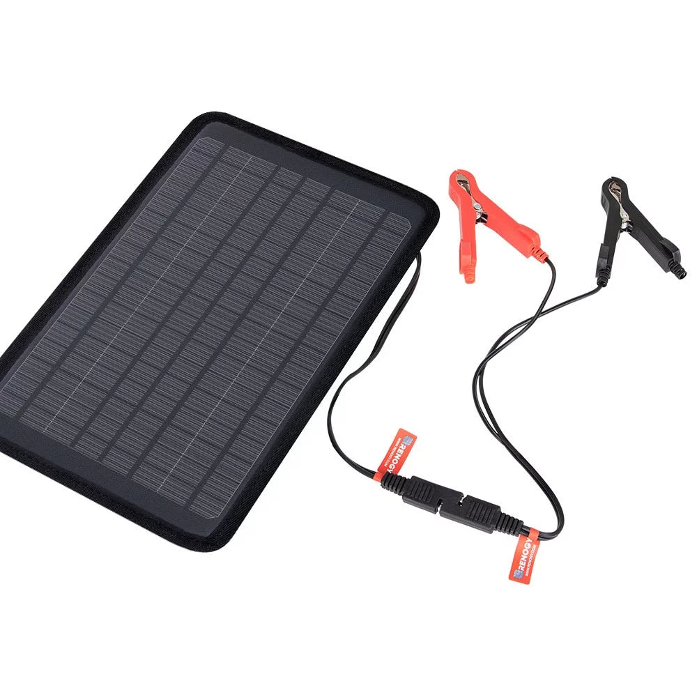 5W Outdoor Battery Charger Maintainer Trickle Charger with Lighter Plug, Alligator Clips, and Battery Cables L7337