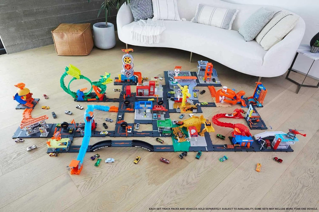 1:64 Scale Toy Car Track Set with Vehicle, Lift & Launcher T97225