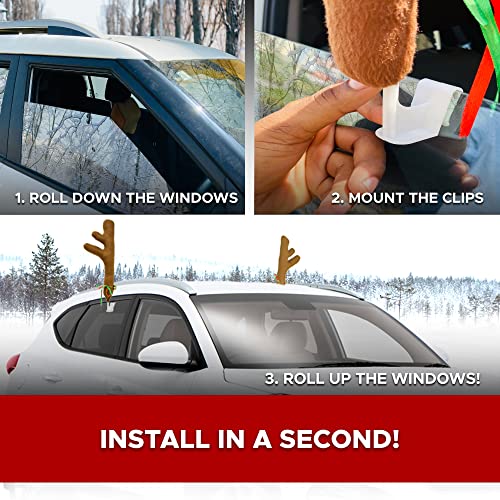 Car Reindeer Antlers & Nose Christmas Decoration Kit T4853