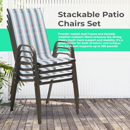 Set of 4 Beige Stackable Patio Dining Chairs W48186