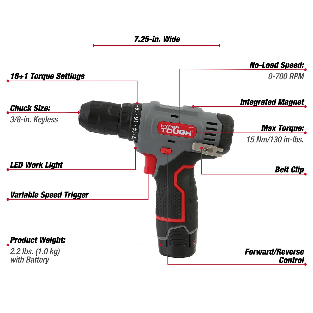 12V Max Lithium-Ion Cordless 3/8-inch Drill Driver L304