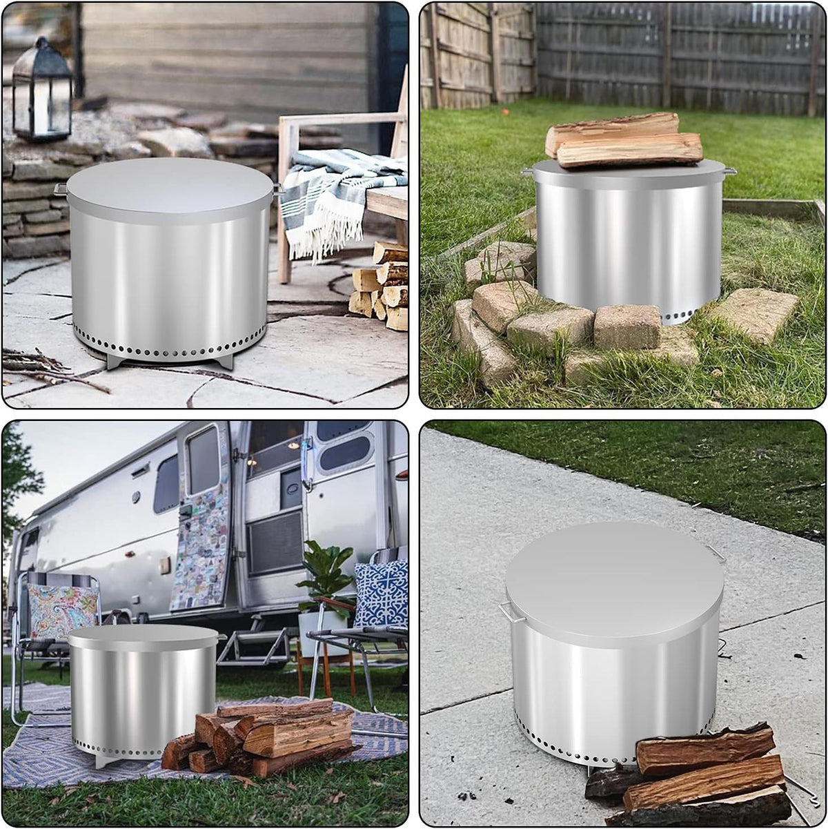 Round Fire Pit Lid with Handle N120906