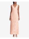 Pink Sleeveless V Neck Maxi Formal Dress I304125