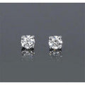 14K White Gold Diamond Stud Earrings L655