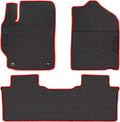 Black Red Rubber Car Floor Liners Set I332