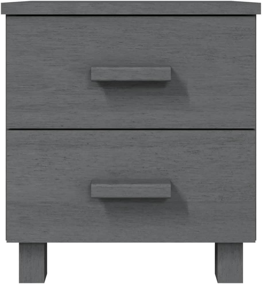 Solid Wood Bedside Cabinets - Dark Gray 2-piece O714