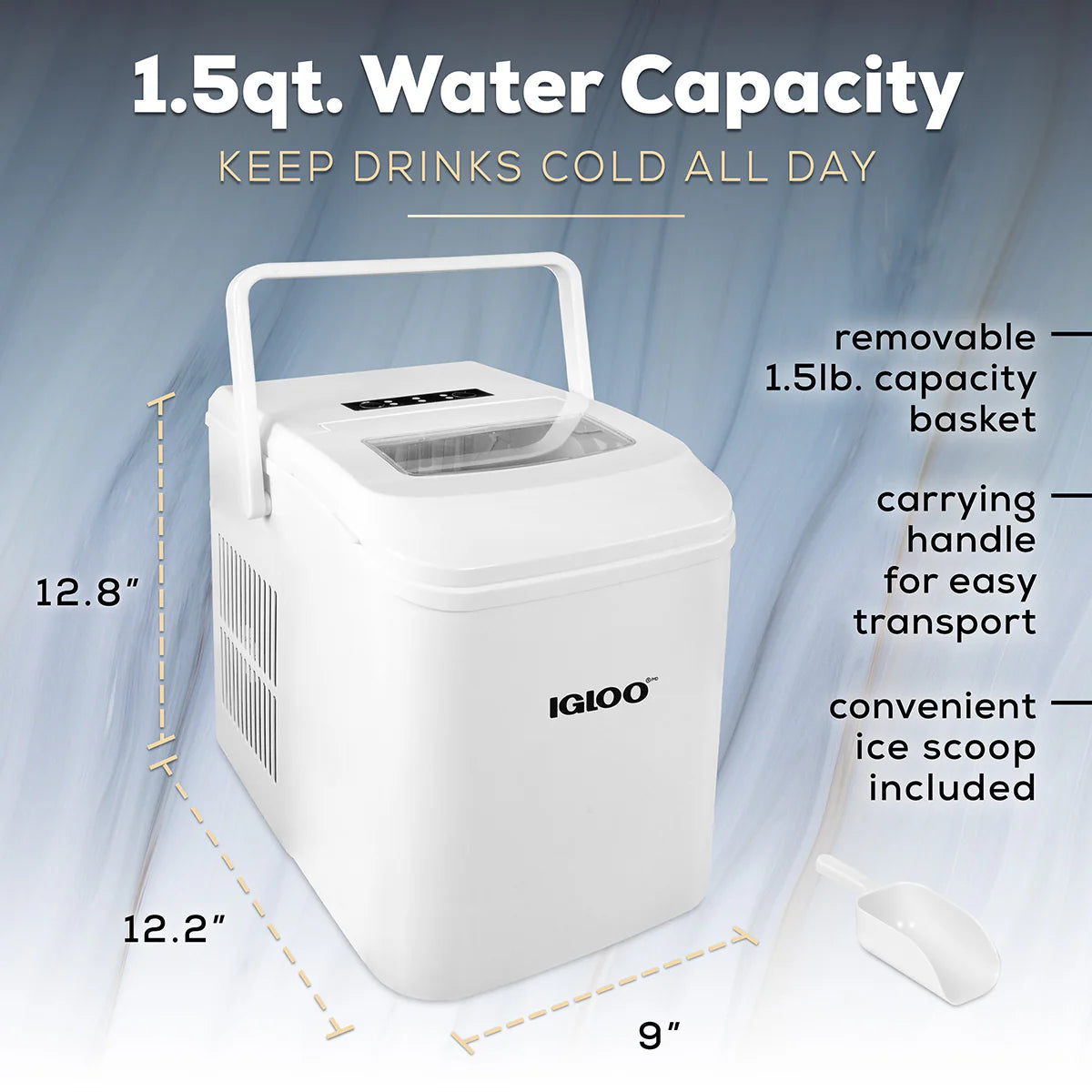 White Portable Countertop Ice Maker Machine J770809