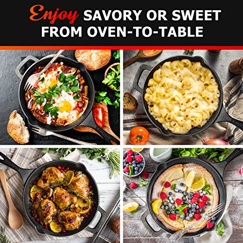 Pre-Seasoned Heavy-Duty Cast Iron Skillet 10-inch U49546