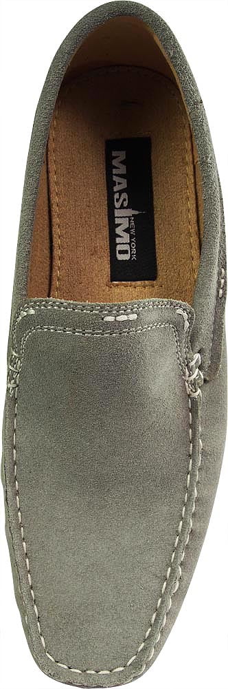 Leather Slip on Loafers Grey B9538