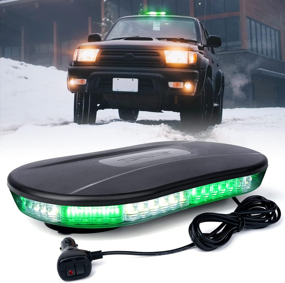 White & Amber COB LED Rooftop Strobe Light Bar with Magnetic Base L28118