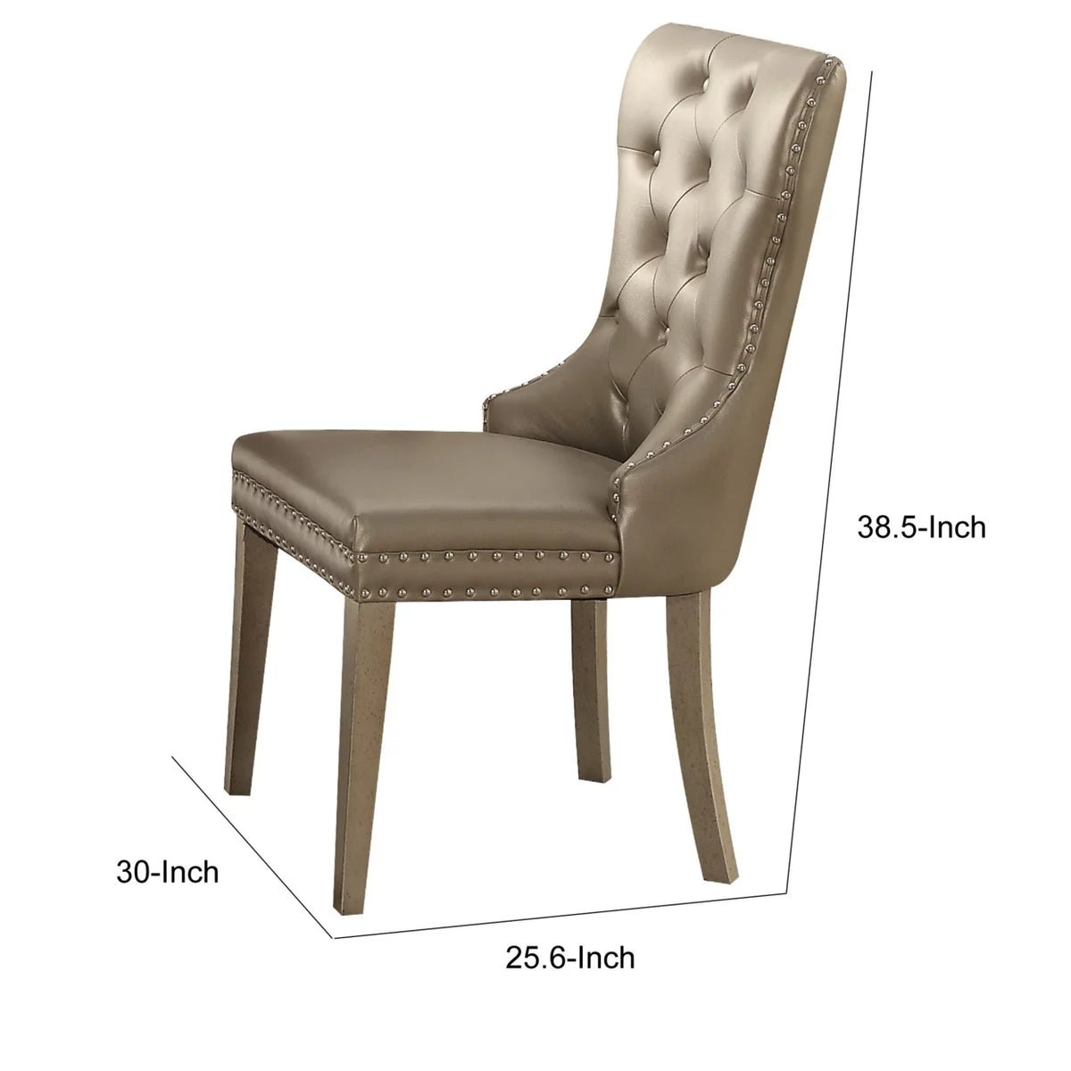 Leatherette Wooden Side Chair, Set of 2 T1680