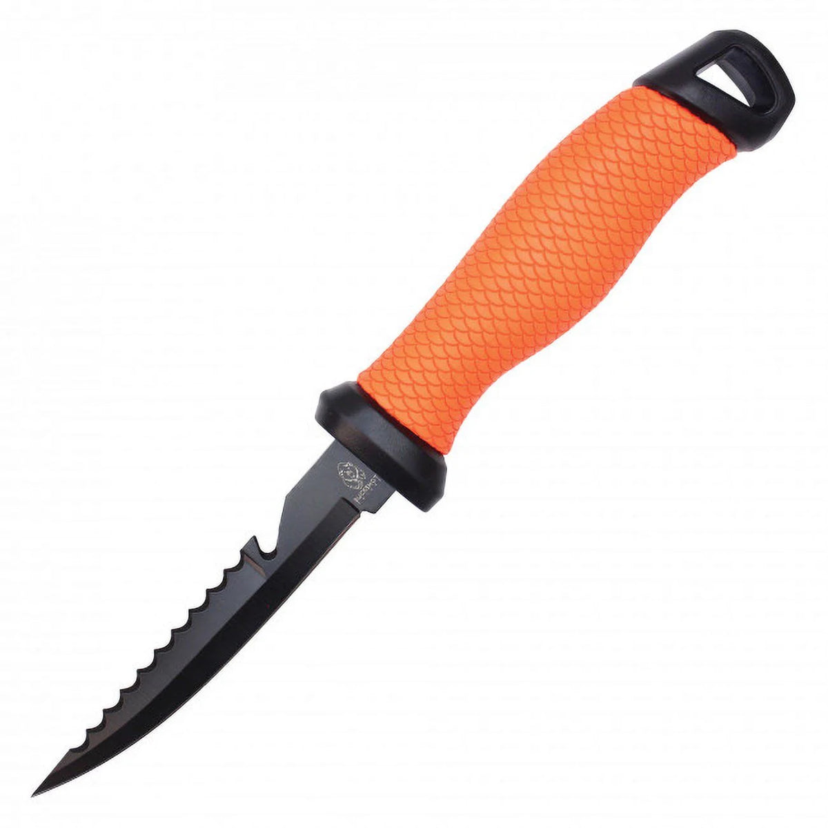 10.5" Gut Hook Filet Knife Orange Handle with Black Sheath P625