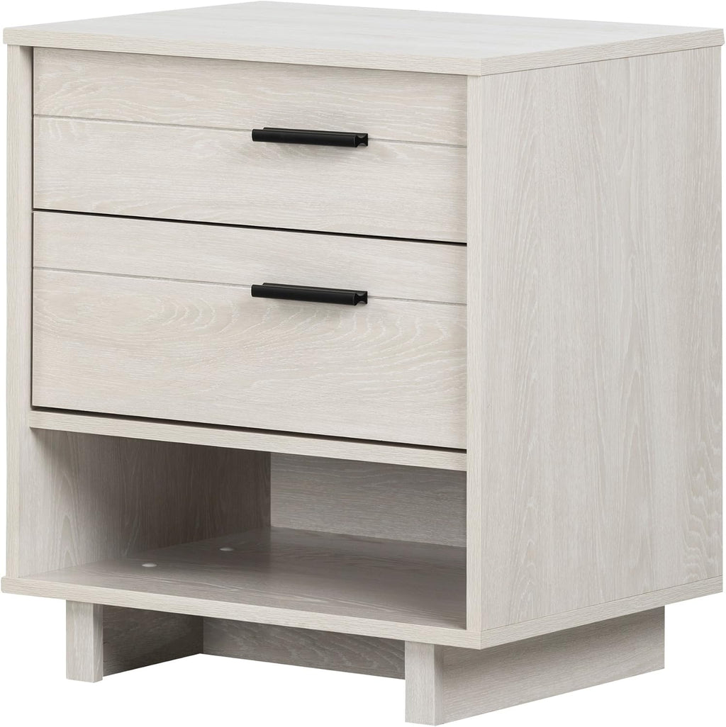 Gray Oak Nightstand with Cord Catcher H558