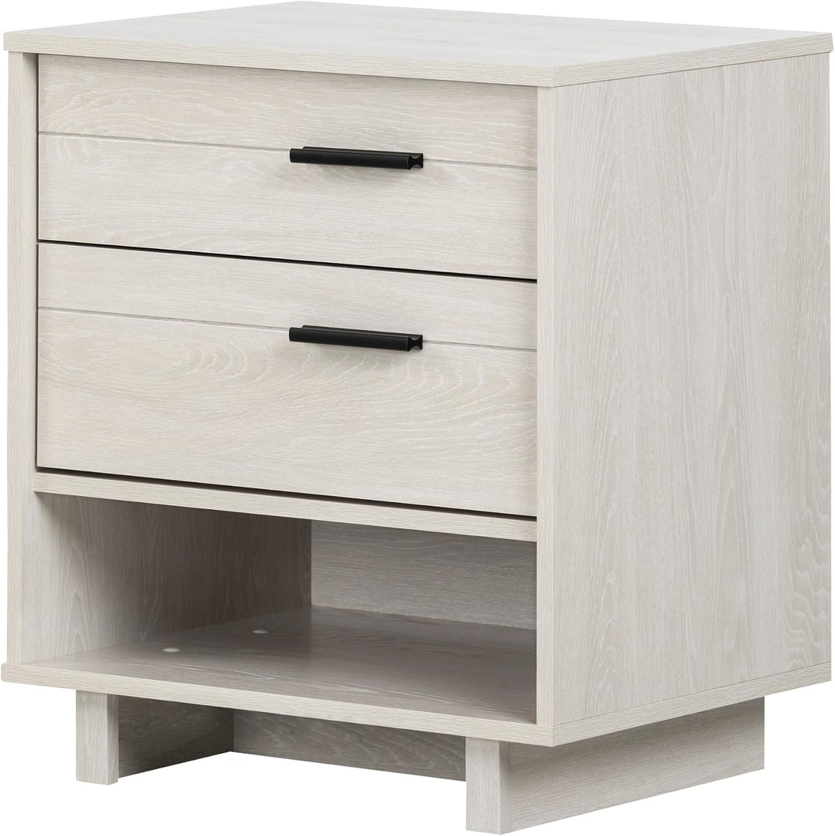 Gray Oak Nightstand with Cord Catcher H558