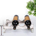 4 Bottle Whitewashed Wood Wine Rack P94354
