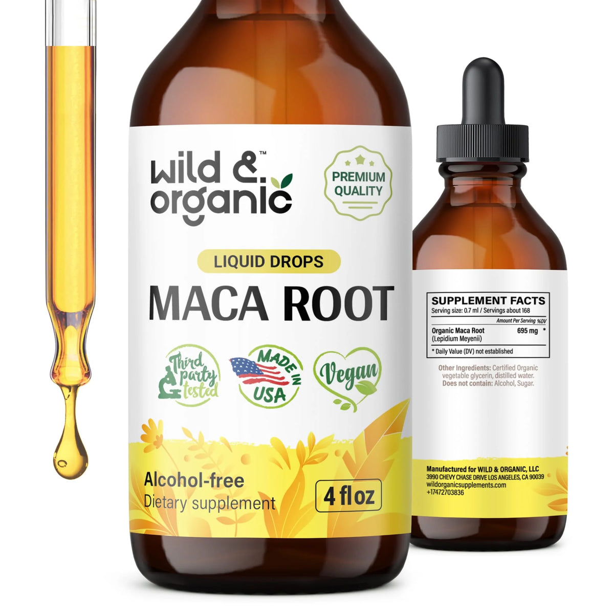 Organic Maca Root Liquid Drops 4 fl oz M61172