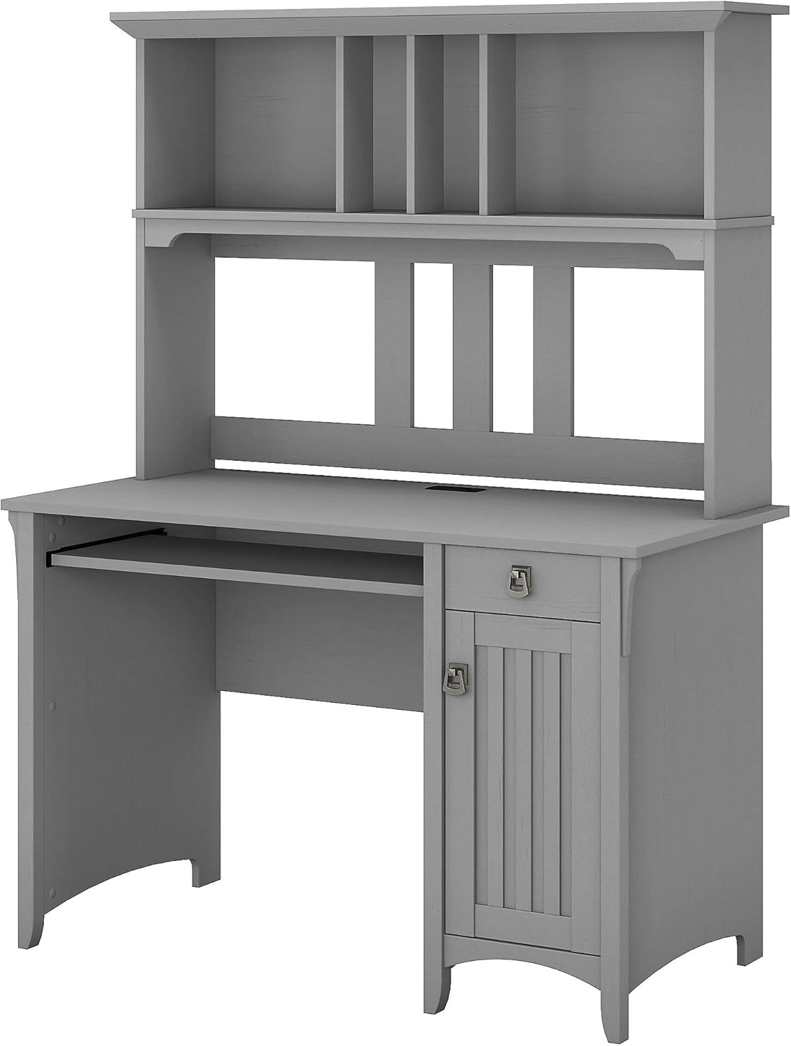 Small Computer Desk with Hutch, Cape Cod Gray B395881
