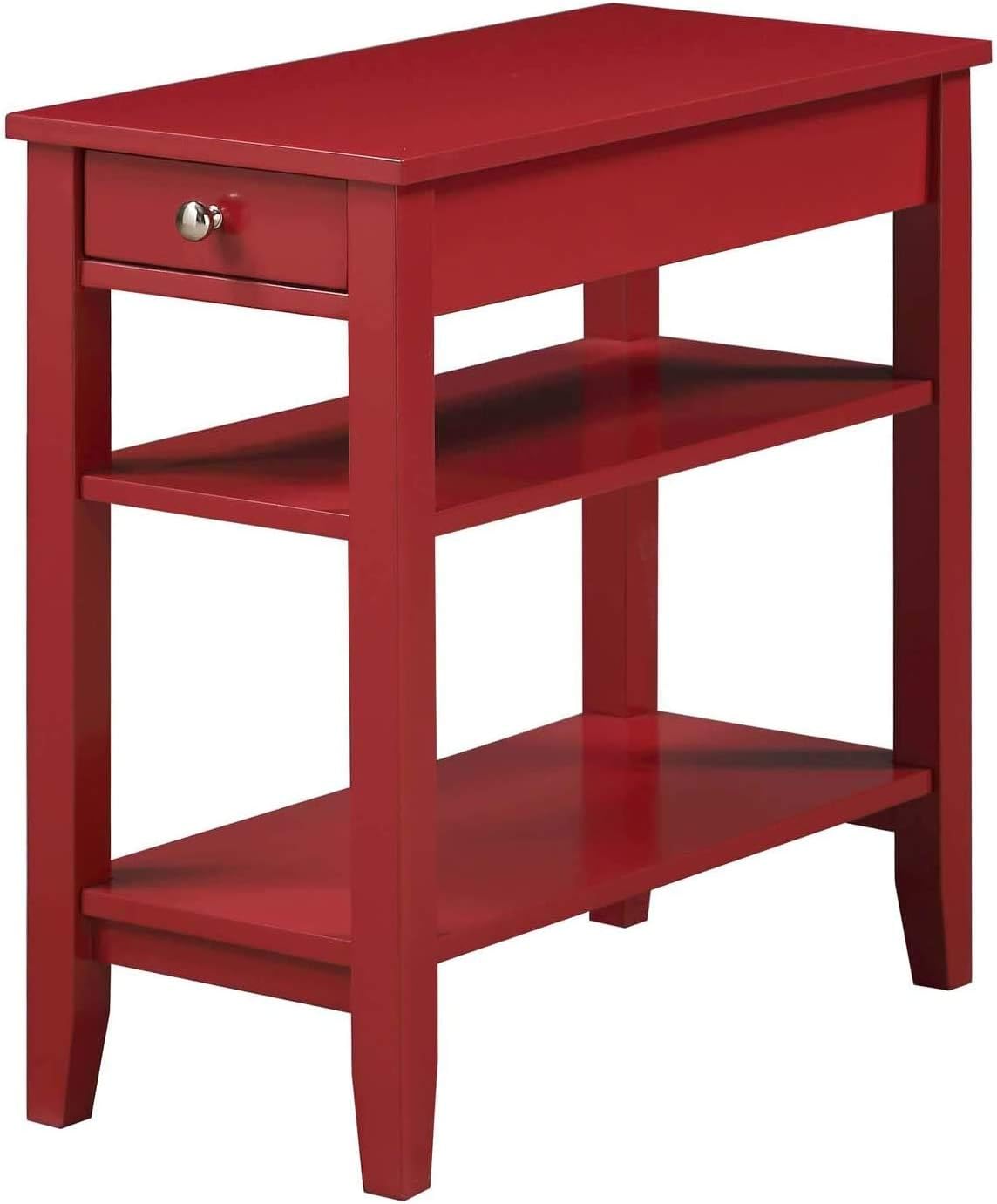 1 Drawer Chairside End Table with Shelves, Cherry V362570