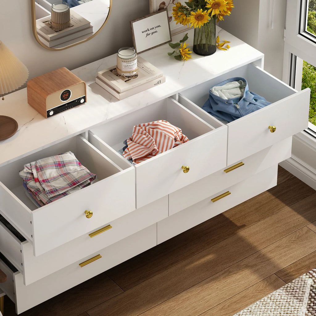 White 6 Drawer Dresser A475426