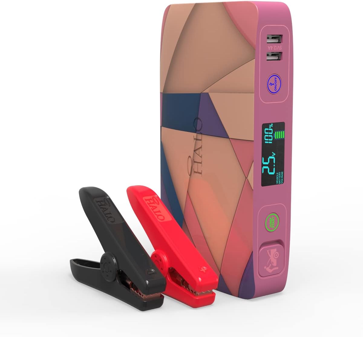Pink Portable Phone Laptop Charger Car Jump Starter with Outlet D70859