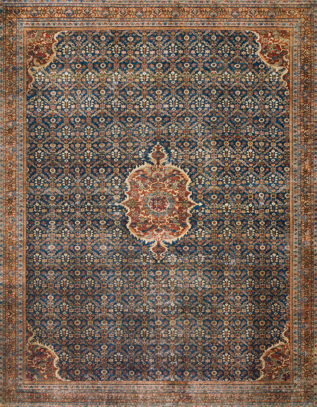 Cobalt Blue Spice 2.5' x 7'6 Rug U39486