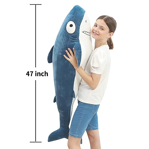 Blue 32” Shark Plush Stuffed Animal M3000