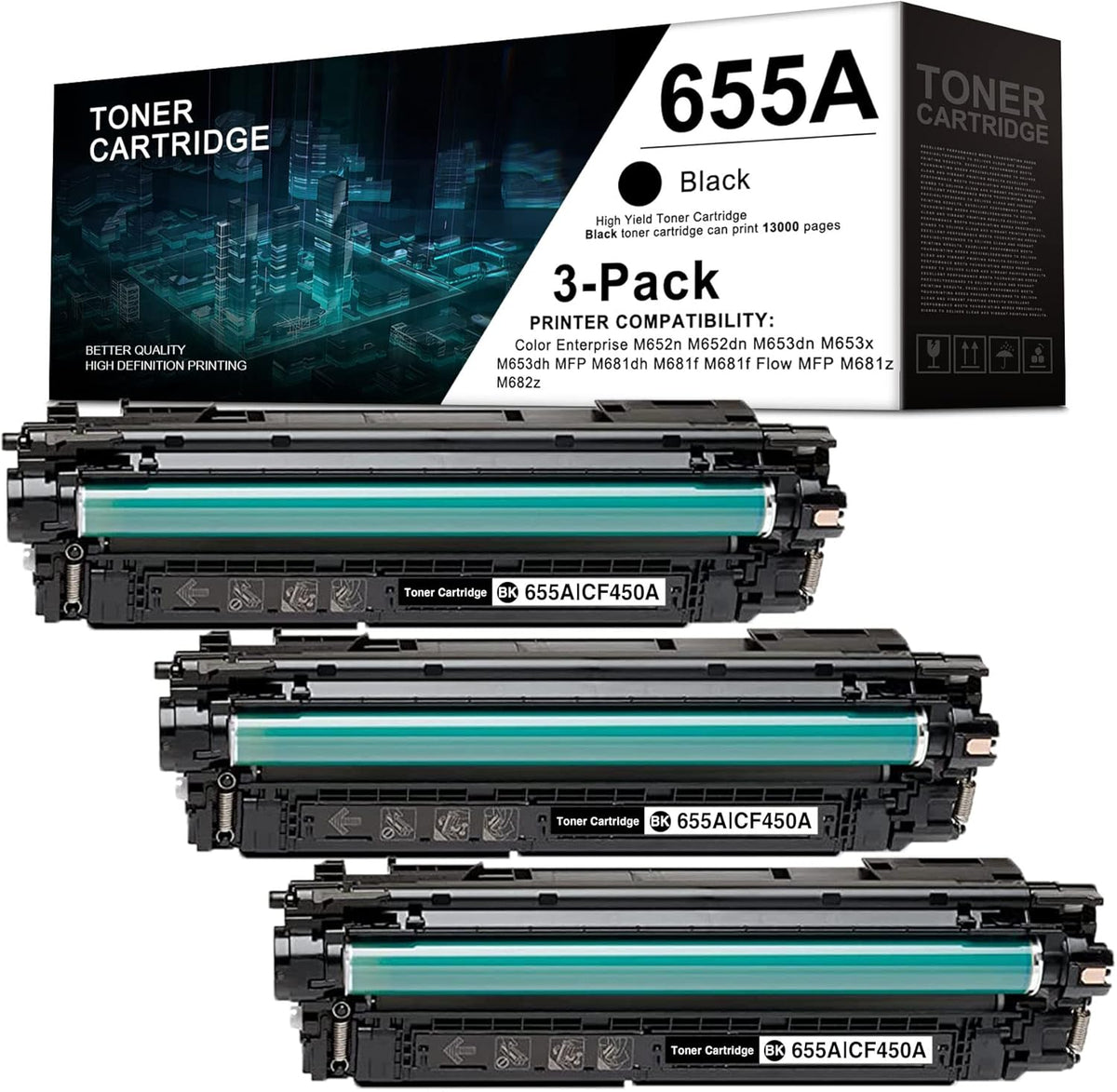 3 Pack Black Toner Cartridge X453474