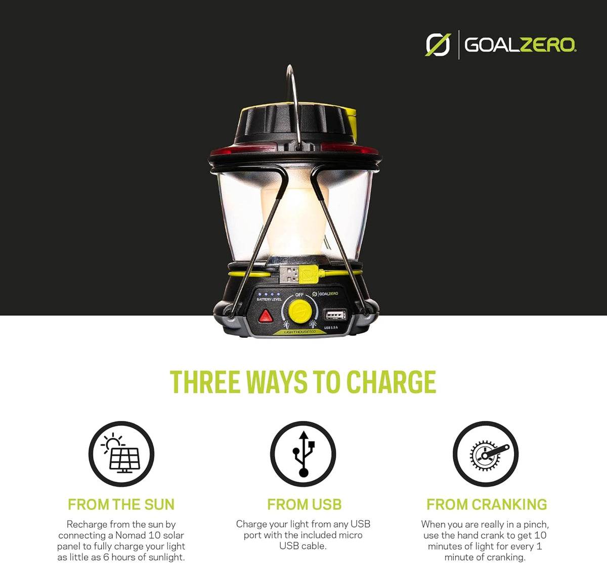 600-Lumen Solar LED Camping Lantern Y3786
