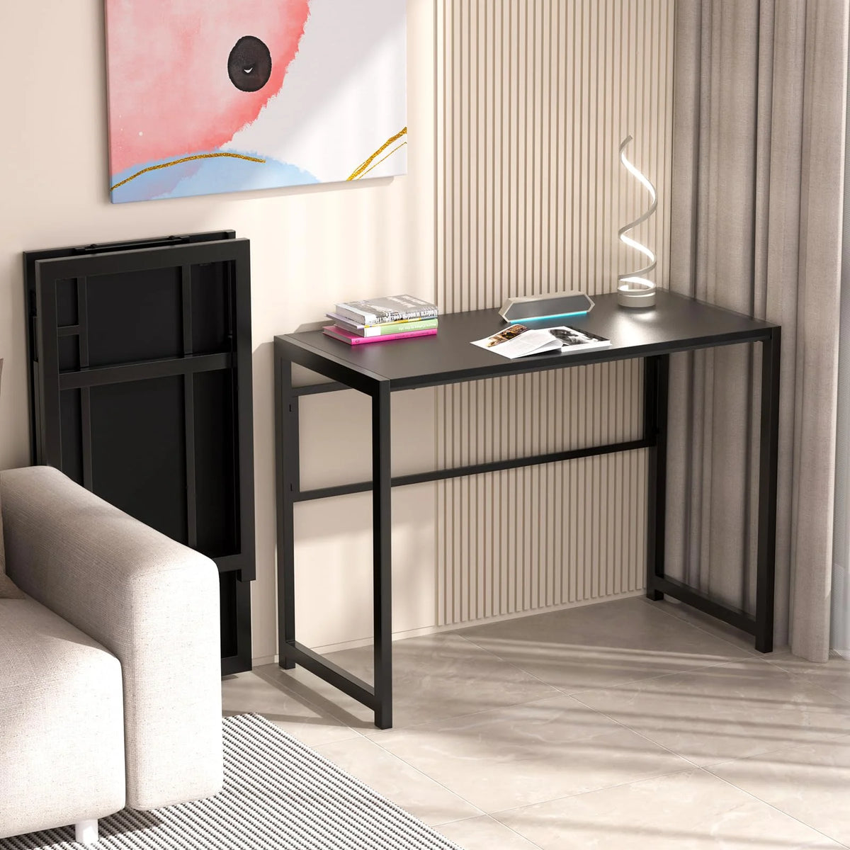 Black 35.4 in Folding Desk V31319