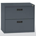 Steel Lateral File Cabinet 2 Drawers Charcoal R5990