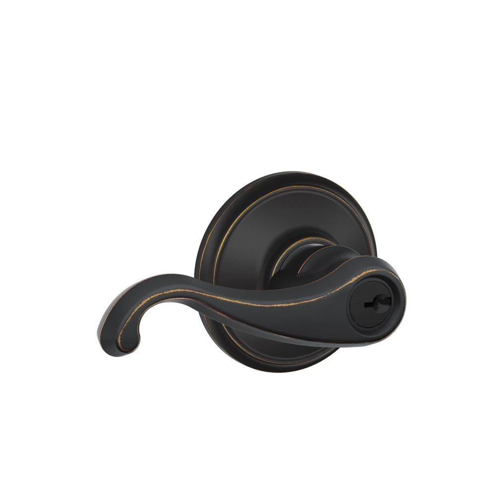 Aged Bronze Keyed Door Lever K843