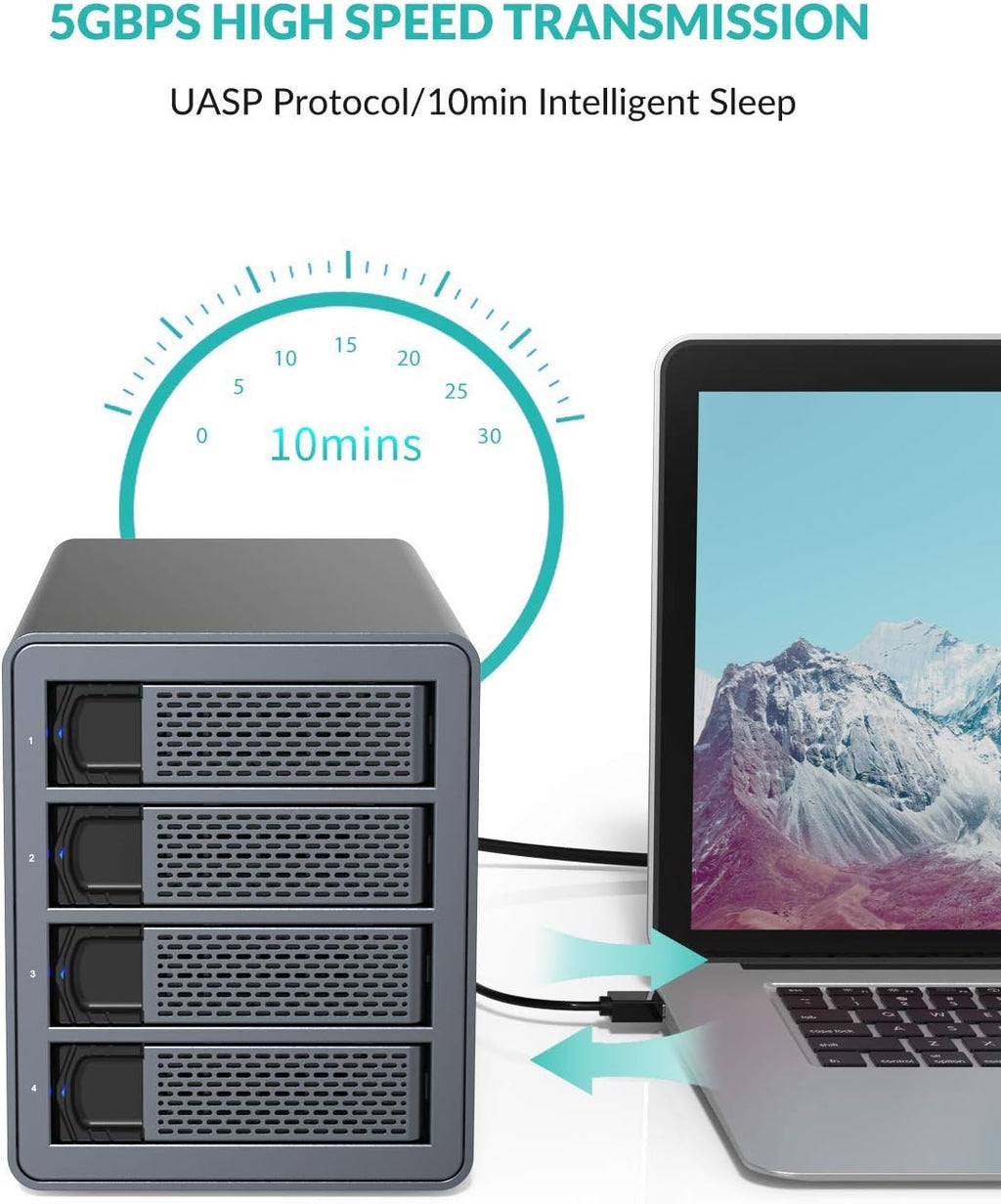 4 Bay Aluminum Alloy 2.5/3.5 Hard Drive Enclosure E6430