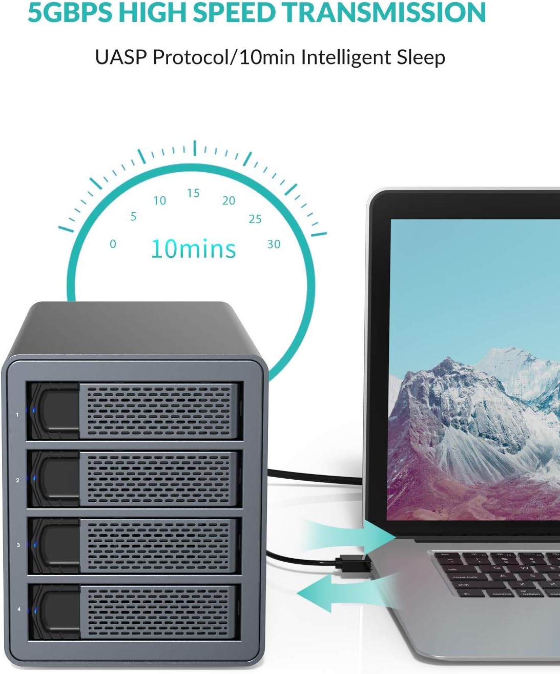 4 Bay Aluminum Alloy 2.5/3.5 Hard Drive Enclosure E6430